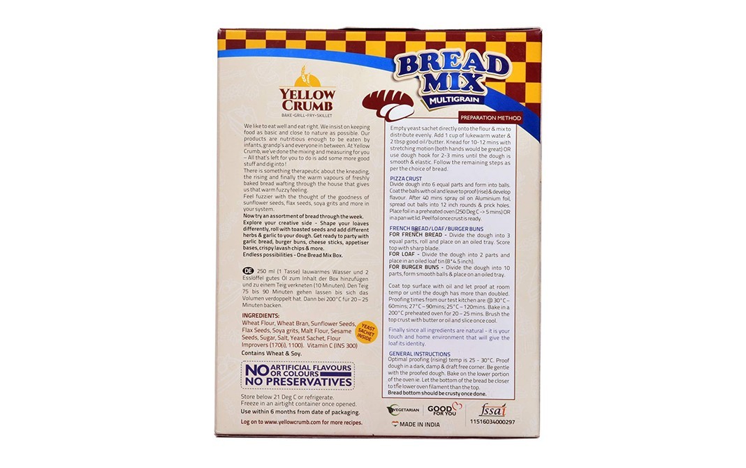 Yellow Crumb Bread Mix Multigrain    Pack  500 grams
